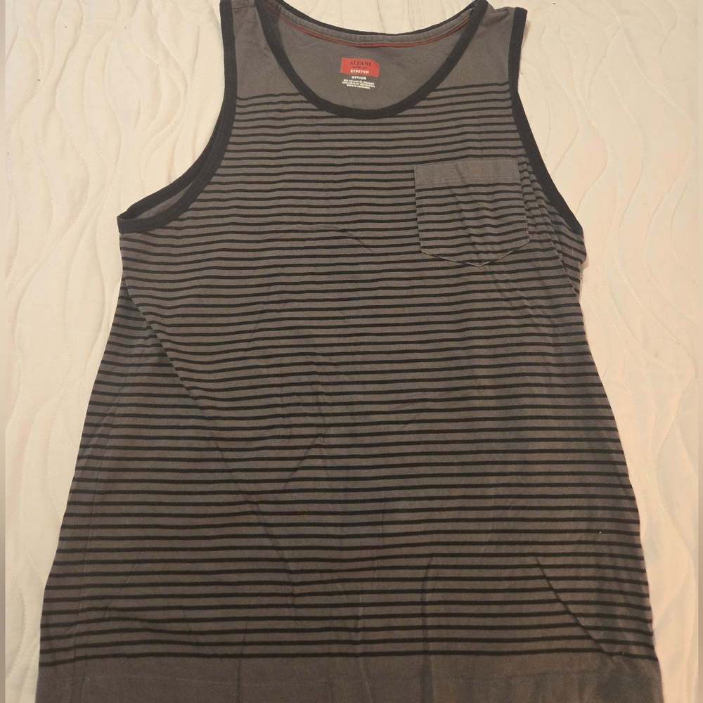Alfani Men's Black Striped Tank Top